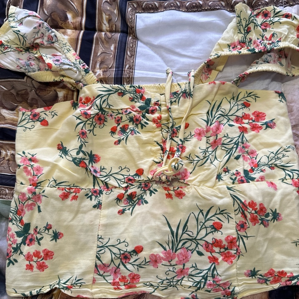 Floral Yellow Top and Skirt